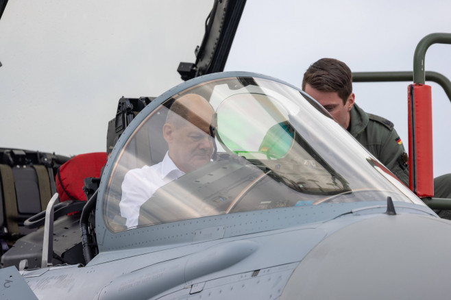 Bundeskanzler Olaf Scholz besucht Air Defender 2023 Schleswig, Deutschland - 16. Juni 2023: Bundeskanzler Olaf Scholz si