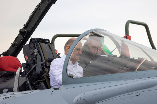 Bundeskanzler Olaf Scholz besucht Air Defender 2023 Schleswig, Deutschland - 16. Juni 2023: Bundeskanzler Olaf Scholz si