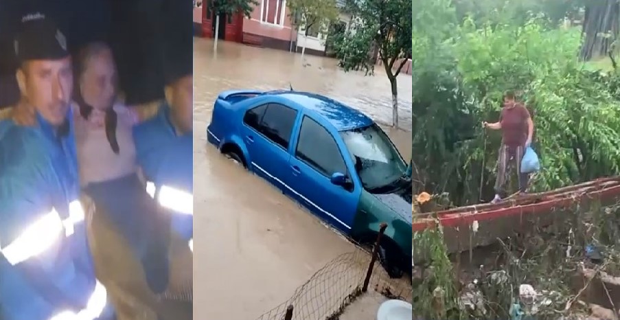 Inundațiile au făcut prăpăd în țară. Puhoaiele au distrus sute de gospodării și mașini, mai multe familii au rămas complet izolate