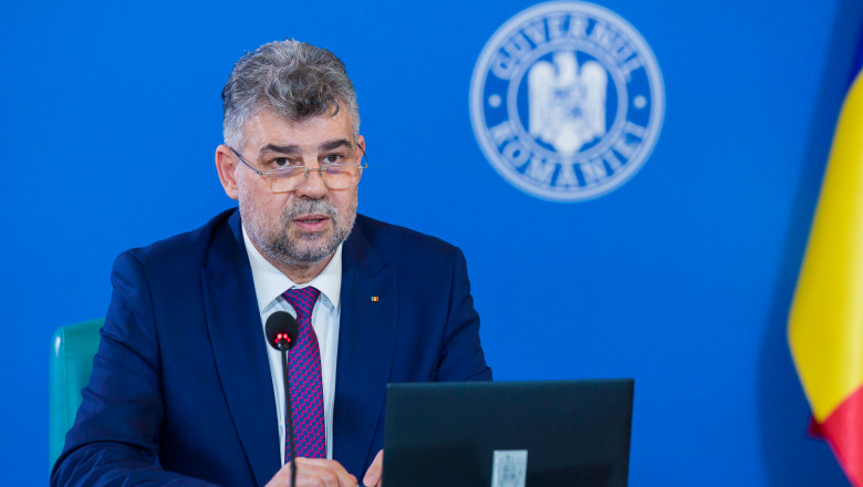 Premierul României Marcel Ciolacu participă la o ședință de guvern în iunie 2023.
