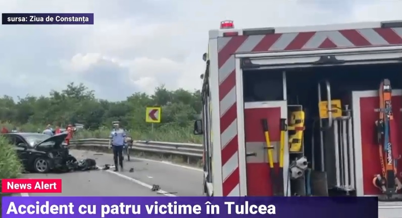 Un mort și trei răniți grav după un accident între trei mașini, în Tulcea