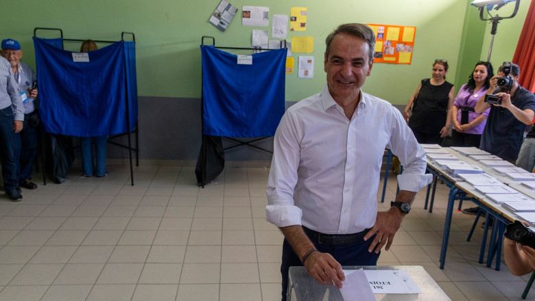 Kiriakos Mitsotakis votează în alegeri