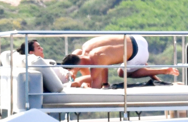 *EXCLUSIVE* Portuguese football star Cristiano Ronaldo enjoys family time aboard a yacht in Sardinia