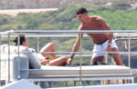 *EXCLUSIVE* Portuguese football star Cristiano Ronaldo enjoys family time aboard a yacht in Sardinia