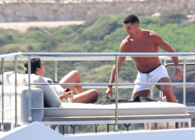 *EXCLUSIVE* Portuguese football star Cristiano Ronaldo enjoys family time aboard a yacht in Sardinia