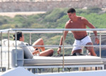 *EXCLUSIVE* Portuguese football star Cristiano Ronaldo enjoys family time aboard a yacht in Sardinia