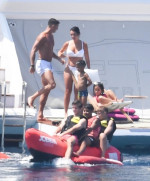 *EXCLUSIVE* Portuguese football star Cristiano Ronaldo enjoys family time aboard a yacht in Sardinia