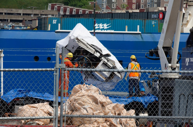 Debris of The Titan Sub Unloaded From Horizon Arctic - Canada