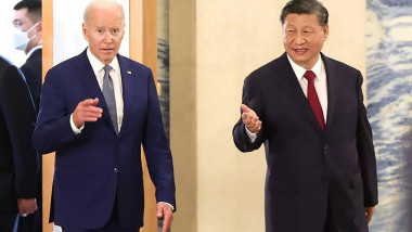 Președintele SUA Joe Biden și președintele Chinei Xi Jinping se pregătesc să facă declarații de presă în Bali, Indonezia, pe 14 noiembrie 2022.