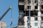 Blast at residential high rise in Kyiv, Ukraine - 22 Jun 2023