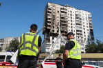 Blast at residential high rise in Kyiv, Ukraine - 22 Jun 2023