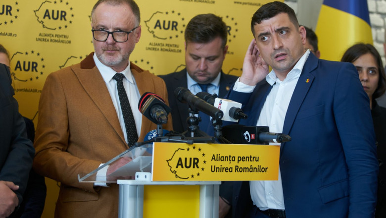 Alliance for Romanians Unification press conference, Bucharest, Romania - 10 May 2023