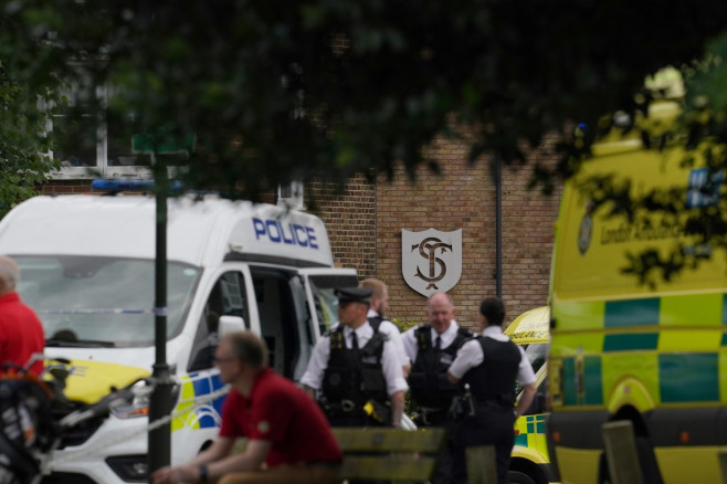 Car collides with primary school building