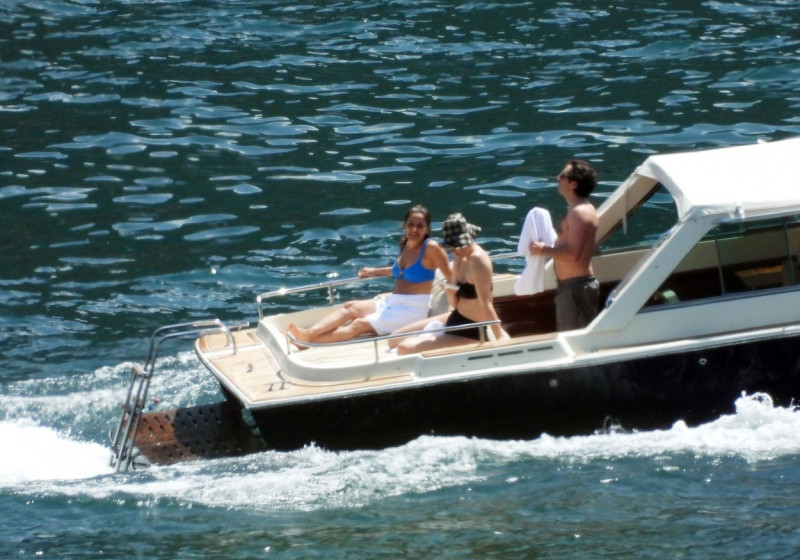 *EXCLUSIVE* WEB MUST CALL FOR PRICING - Former Russian Tennis Player Maria Sharapova pictured with friends enjoying their summer holiday in Lake Como, Italy.** STRICTLY NOT AVAILABLE FOR ONLINE SUBSCRIPTION DEALS **