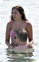 *PREMIUM-EXCLUSIVE* *MUST CALL FOR PRICING* *WEB EMBARGO UNTIL 18:55 HRS UK TIME ON 06/07/23* Hollywood actor Matt Damon packs on the PDA with his wife Luciana Bozan Barroso while enjoying a day at the Paraga beach, at Tasos Taverna, in Mykonos.