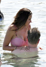 *PREMIUM-EXCLUSIVE* *MUST CALL FOR PRICING* *WEB EMBARGO UNTIL 18:55 HRS UK TIME ON 06/07/23* Hollywood actor Matt Damon packs on the PDA with his wife Luciana Bozan Barroso while enjoying a day at the Paraga beach, at Tasos Taverna, in Mykonos.