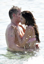 *PREMIUM-EXCLUSIVE* *MUST CALL FOR PRICING* *WEB EMBARGO UNTIL 18:55 HRS UK TIME ON 06/07/23* Hollywood actor Matt Damon packs on the PDA with his wife Luciana Bozan Barroso while enjoying a day at the Paraga beach, at Tasos Taverna, in Mykonos.