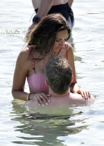 *PREMIUM-EXCLUSIVE* *MUST CALL FOR PRICING* *WEB EMBARGO UNTIL 18:55 HRS UK TIME ON 06/07/23* Hollywood actor Matt Damon packs on the PDA with his wife Luciana Bozan Barroso while enjoying a day at the Paraga beach, at Tasos Taverna, in Mykonos.