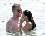 *PREMIUM-EXCLUSIVE* *MUST CALL FOR PRICING* *WEB EMBARGO UNTIL 18:55 HRS UK TIME ON 06/07/23* Hollywood actor Matt Damon packs on the PDA with his wife Luciana Bozan Barroso while enjoying a day at the Paraga beach, at Tasos Taverna, in Mykonos.