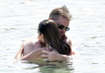 *PREMIUM-EXCLUSIVE* *MUST CALL FOR PRICING* *WEB EMBARGO UNTIL 18:55 HRS UK TIME ON 06/07/23* Hollywood actor Matt Damon packs on the PDA with his wife Luciana Bozan Barroso while enjoying a day at the Paraga beach, at Tasos Taverna, in Mykonos.