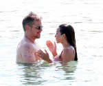 *PREMIUM-EXCLUSIVE* *MUST CALL FOR PRICING* *WEB EMBARGO UNTIL 18:55 HRS UK TIME ON 06/07/23* Hollywood actor Matt Damon packs on the PDA with his wife Luciana Bozan Barroso while enjoying a day at the Paraga beach, at Tasos Taverna, in Mykonos.