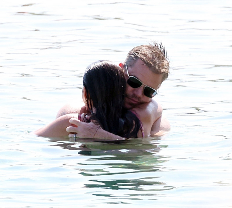 *PREMIUM-EXCLUSIVE* *MUST CALL FOR PRICING* *WEB EMBARGO UNTIL 18:55 HRS UK TIME ON 06/07/23* Hollywood actor Matt Damon packs on the PDA with his wife Luciana Bozan Barroso while enjoying a day at the Paraga beach, at Tasos Taverna, in Mykonos.