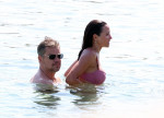 *PREMIUM-EXCLUSIVE* *MUST CALL FOR PRICING* *WEB EMBARGO UNTIL 18:55 HRS UK TIME ON 06/07/23* Hollywood actor Matt Damon packs on the PDA with his wife Luciana Bozan Barroso while enjoying a day at the Paraga beach, at Tasos Taverna, in Mykonos.