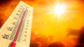 Heat Temperature - Thermometer And Warm Sun - Extreme Climate - contain 3d Rendering
