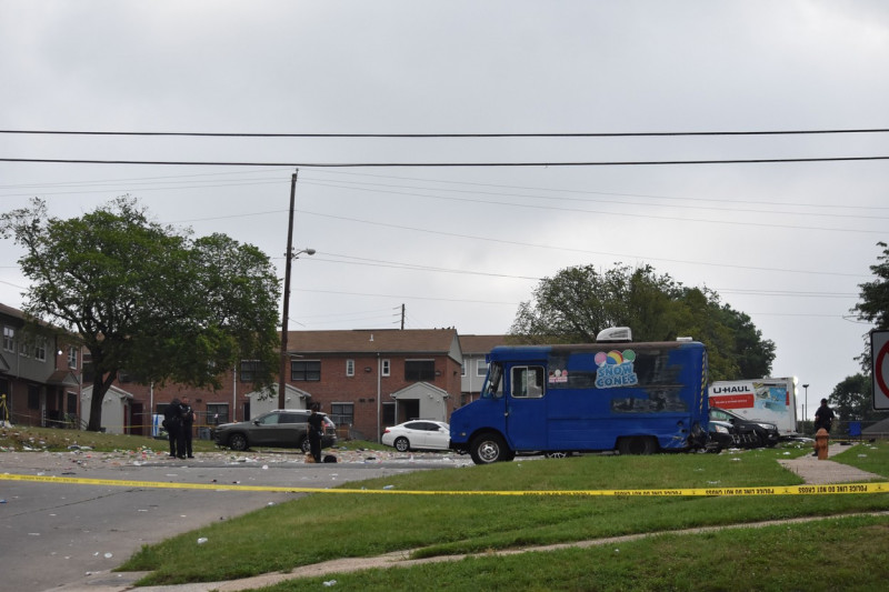 CSI Investigators On Scene Examining Evidence: Mass Shooting In Baltimore, United States - 02 Jul 2023