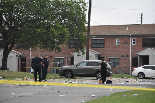 CSI Investigators On Scene Examining Evidence: Mass Shooting In Baltimore, United States - 02 Jul 2023