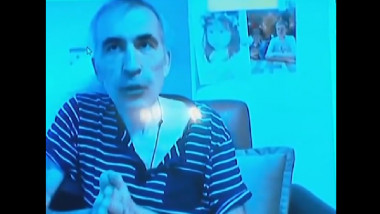 Mihail Saakașvili in timpul unei audieri video