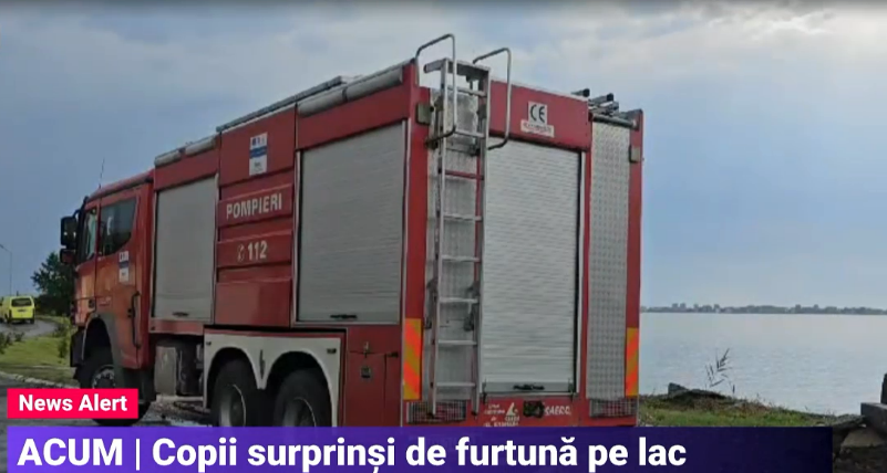 Vijelie pe litoral. Intervenție de urgență pe lacul Siutghiol, zece copii care se antrenau cu caiacul au fost surprinși de furtună