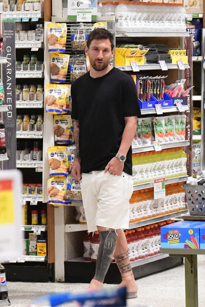 EXCLUSIVE: Lionel Messi and his wife Antonella start adjusting to life in America as they take their three sons to a Miami supermarket