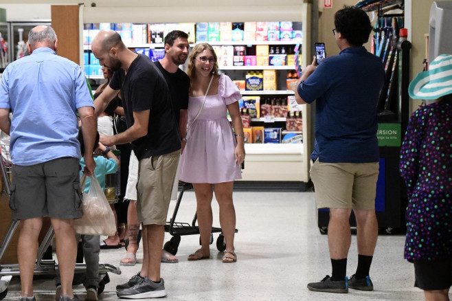 EXCLUSIVE: Lionel Messi and his wife Antonella start adjusting to life in America as they take their three sons to a Miami supermarket