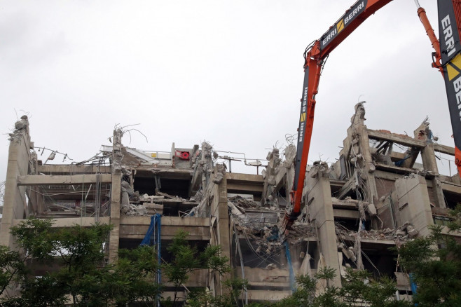 The demolition of the third stand of the Spotify Camp Nou continues, Barcelona, Spain - 05 Jul 2023