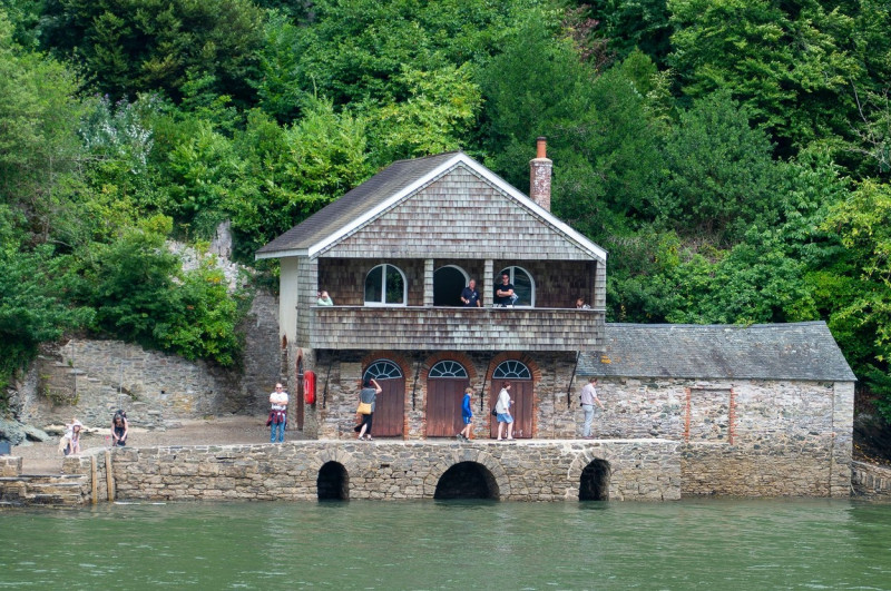 Kingswear, Brixham, South Devon, UK. 25th July, 2022. The Bathhouse on the shores of the River Dart, part of Greenway. Greenway is where famous murder mystery author Agatha Christie had her holiday home. It is now a National Trust property and the house