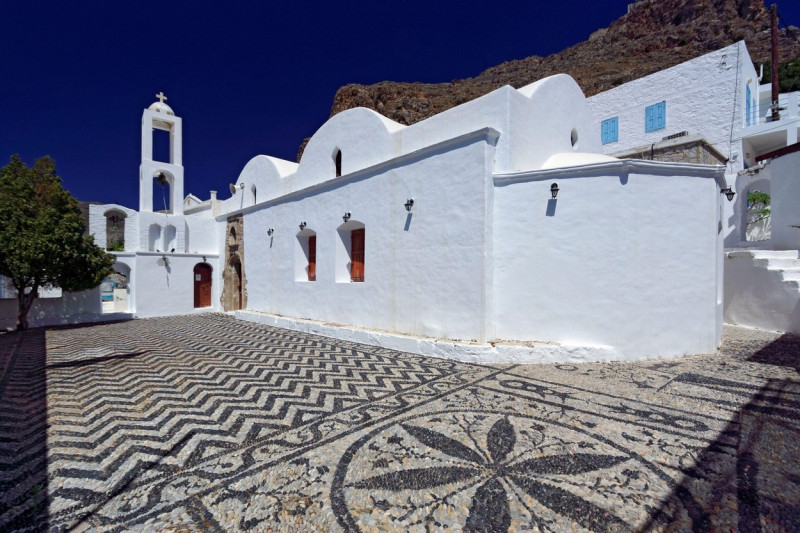 Aghia Triada Church, Megalo Horio, Tilos, Dodecanese islands, Southern Aegean, Greece.