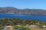 High powered boats in formation racing around Livadia Bay. Tilos island, Dodecanese, Greece, EU