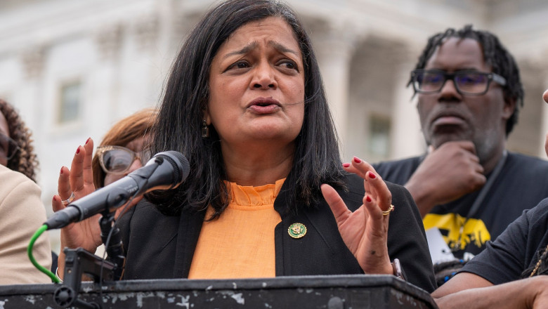 Rep. Jayapal Holds a News Conference to Help the Poor and Low Wealth