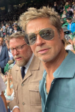*EXCLUSIVE* Brad Pitt enjoys the Wimbledon Final with director Guy Ritchie in London