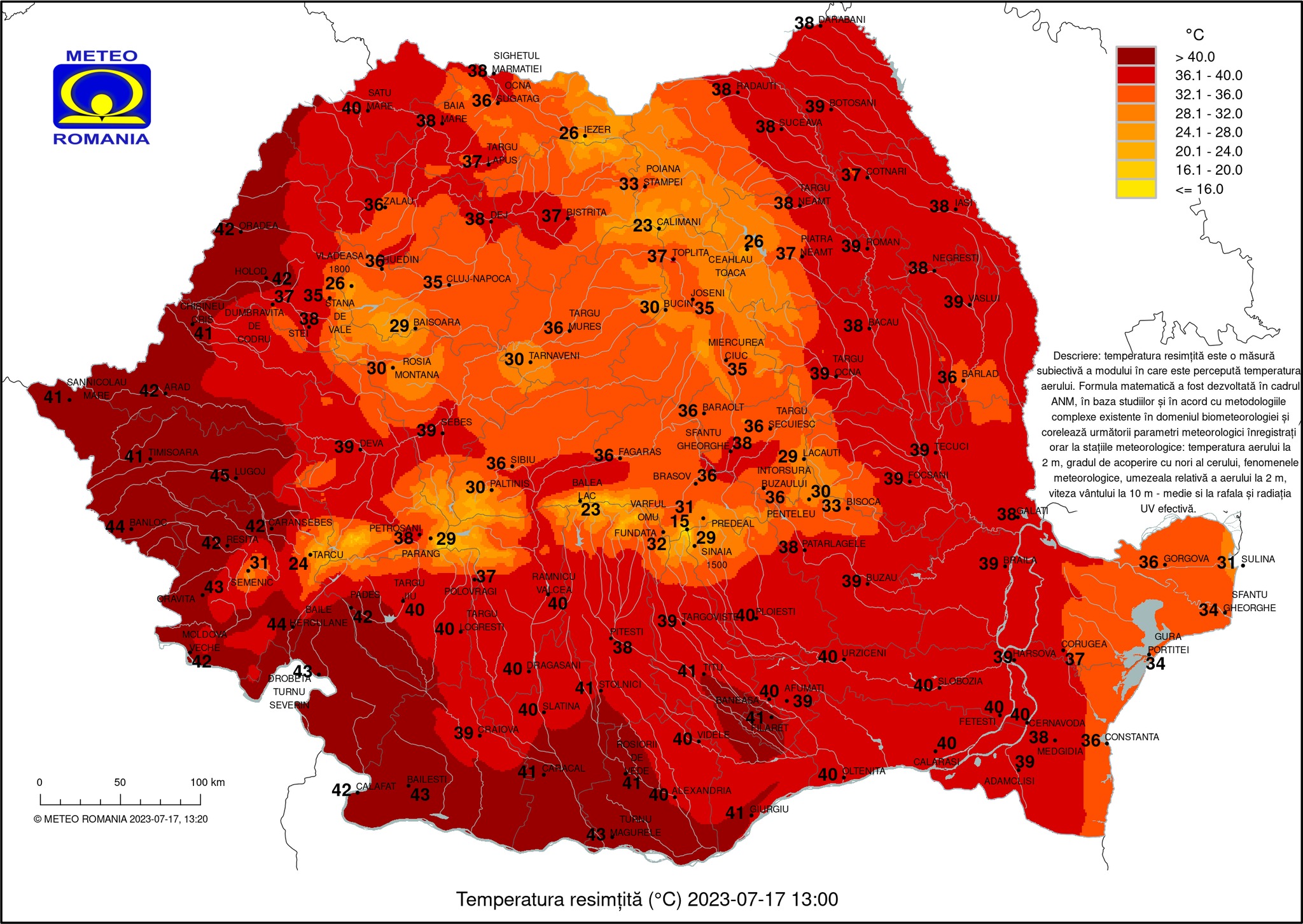 Cupolă de foc deasupra României. Ieri s-au resimțit 46 de grade la Herculane, azi va fi și mai cald