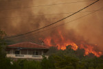 Massive Wildfire Burns In Viotia, Greece