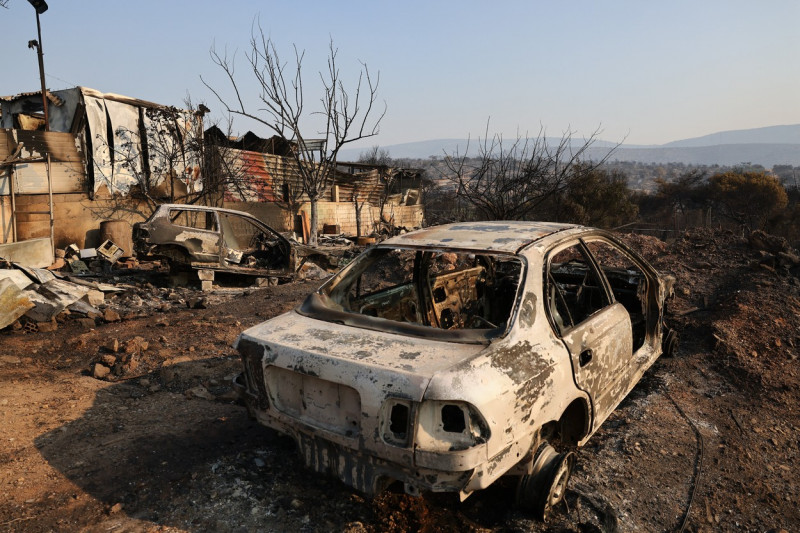 Aftermath of wildfire in Greece