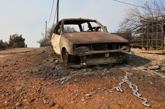 Aftermath of wildfire in Greece