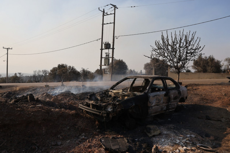 Aftermath of wildfire in Greece