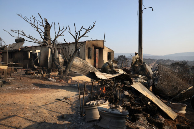 Aftermath of wildfire in Greece