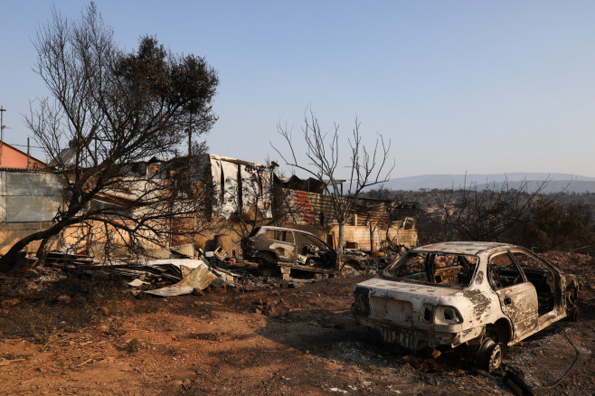 Aftermath of wildfire in Greece