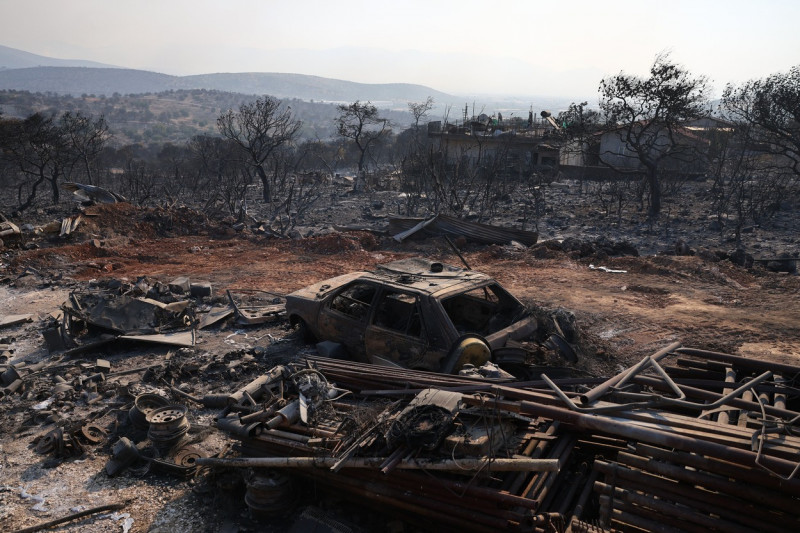 Aftermath of wildfire in Greece