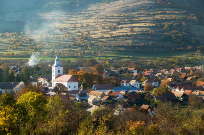 Autumn landscape of Rimetea village