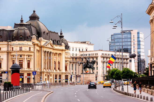 Victory Avenue (Calea Victoriei) in Bucharest, Romania